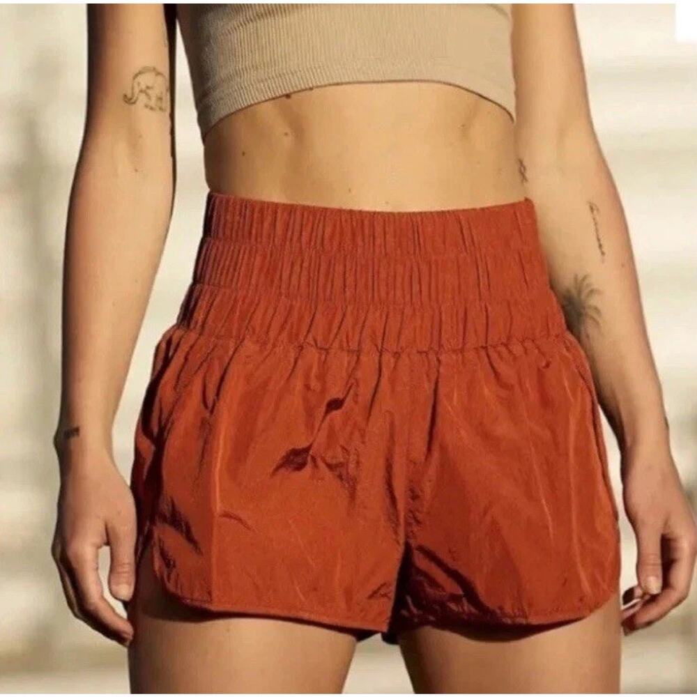 Free People Movement The Way Home Rust Burnt Orange Athletic Shorts Size L